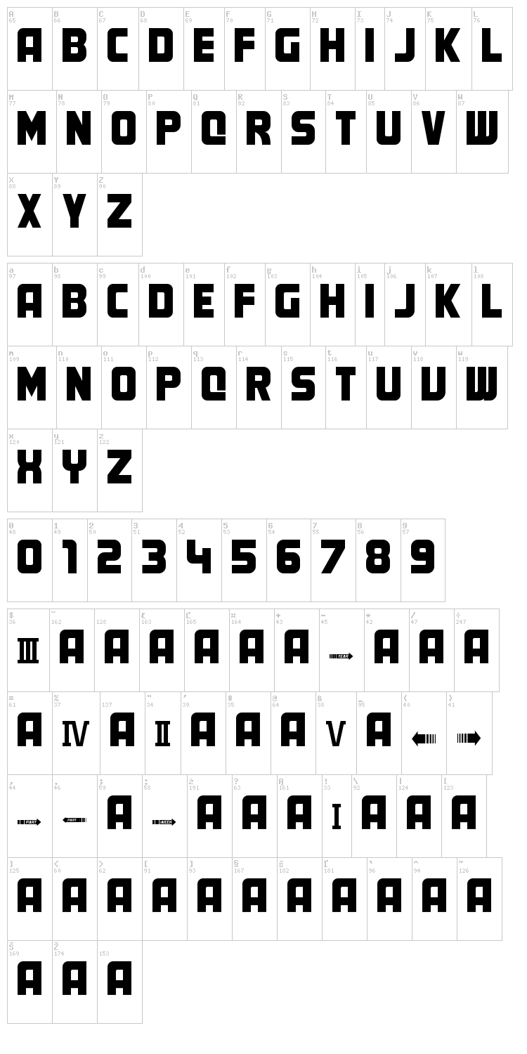 Marty font map
